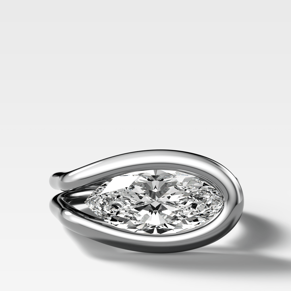 Lasso Engagement Ring with Marquise Cut Diamond