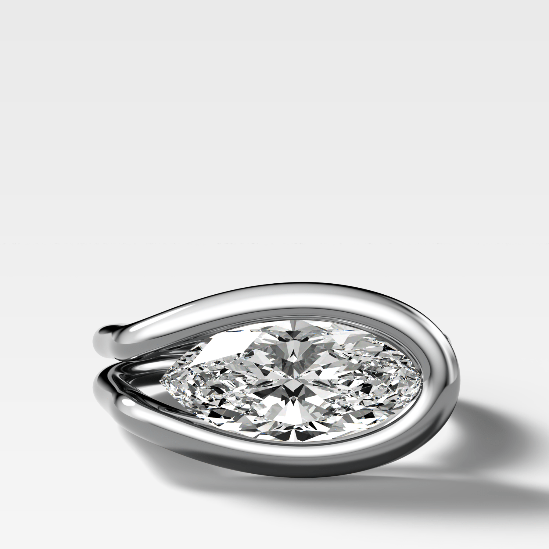 Lasso Engagement Ring with Marquise Cut Diamond