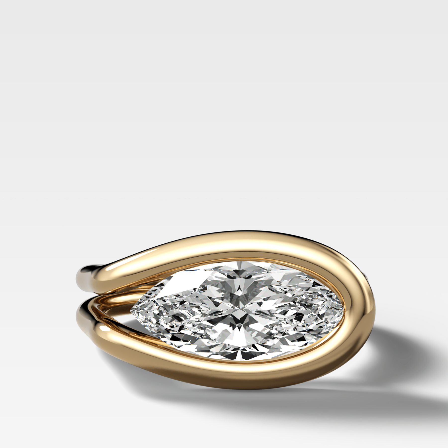 Lasso Engagement Ring with Marquise Cut Diamond