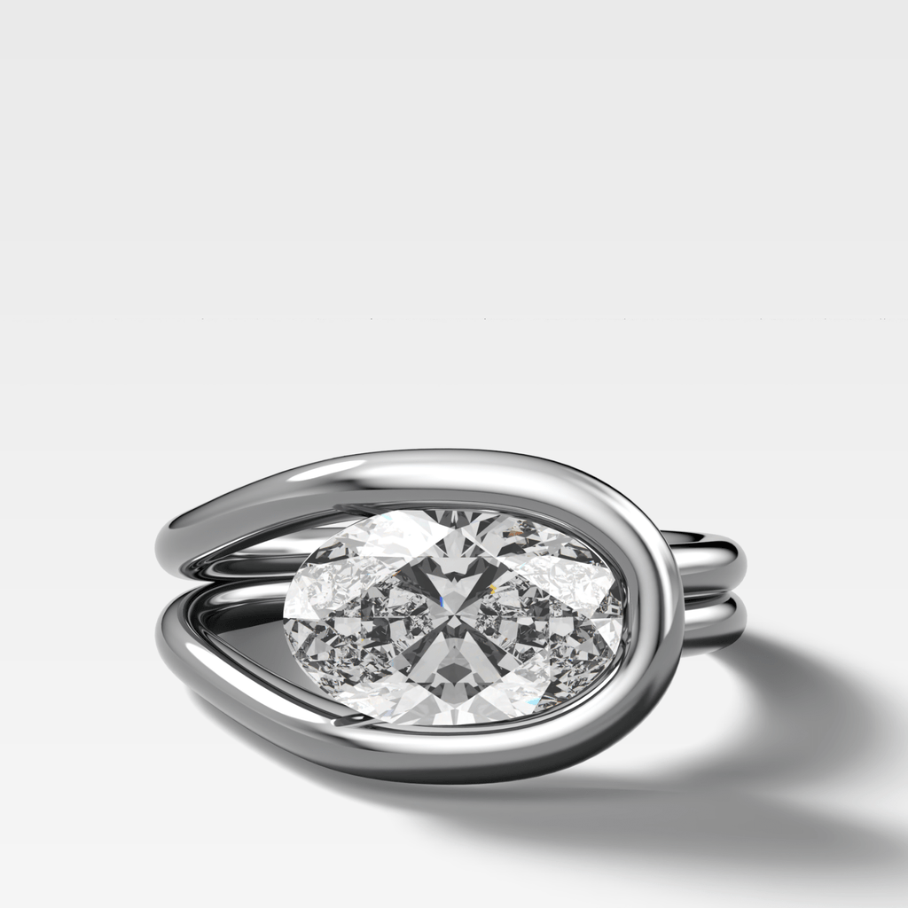 Lasso Engagement Ring with Oval Cut Diamond