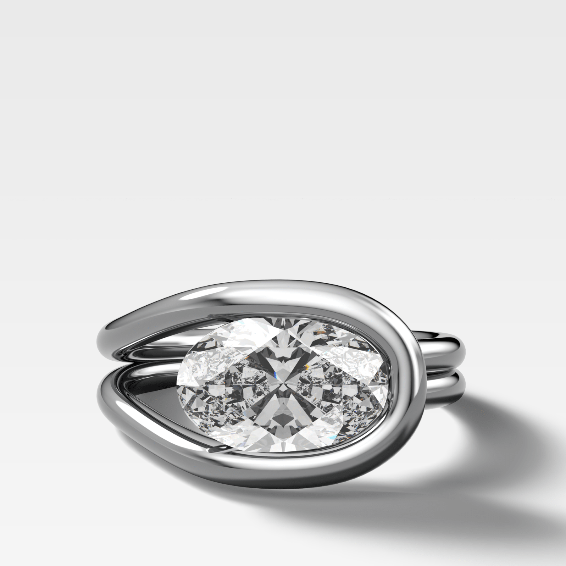Lasso Engagement Ring with Oval Cut Diamond