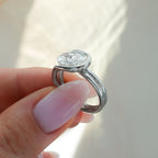 Lasso Engagement Ring with Oval Cut Diamond