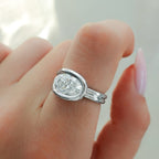 Lasso Engagement Ring with Oval Cut Diamond