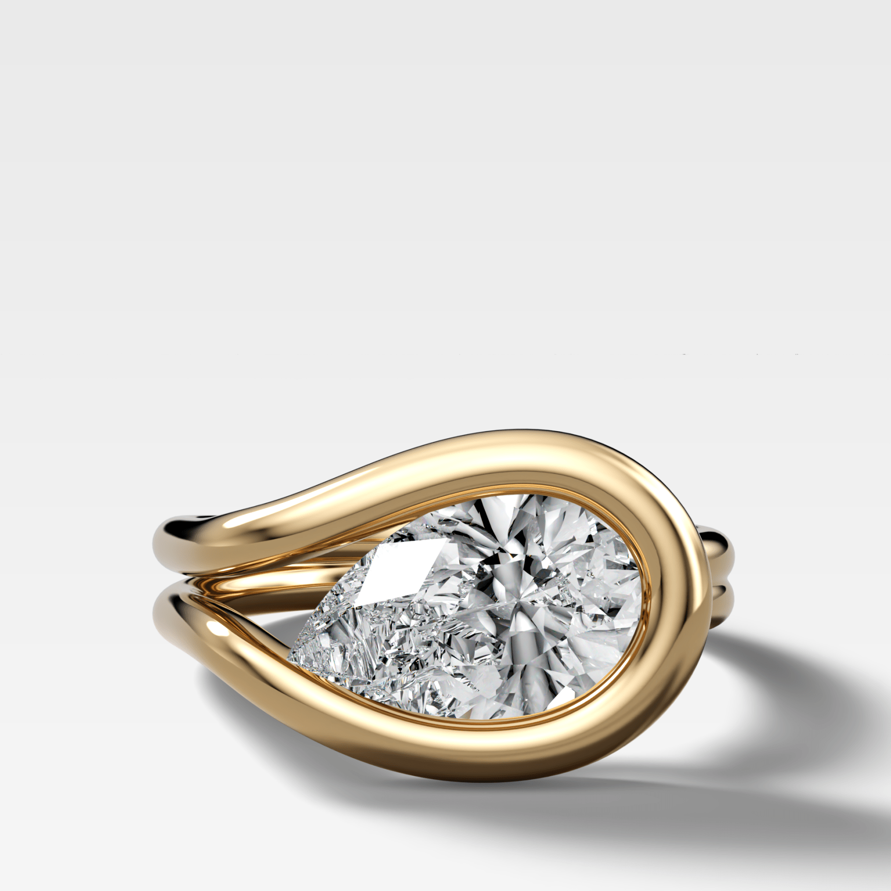 Lasso Engagement Ring with Pear Cut Diamond