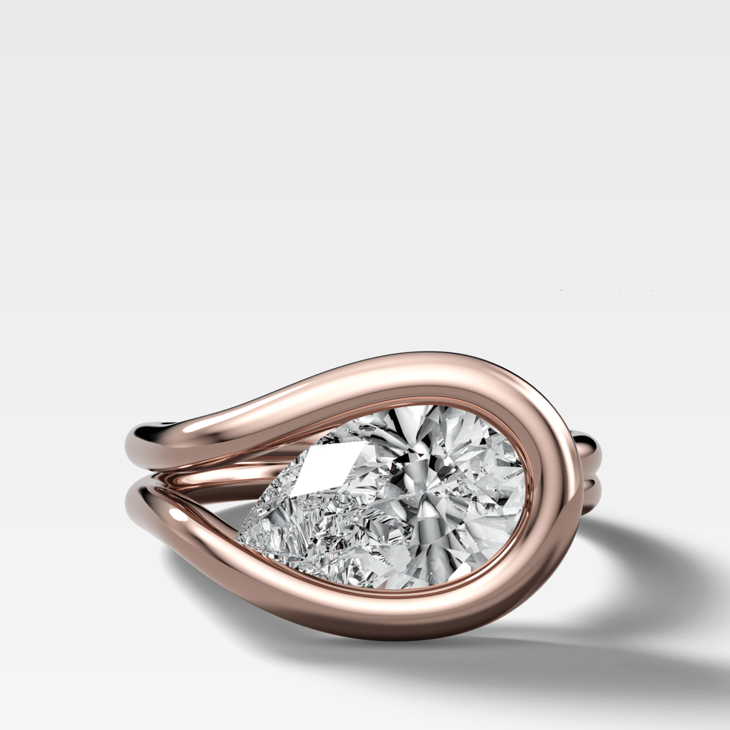 Lasso Engagement Ring with Pear Cut Diamond