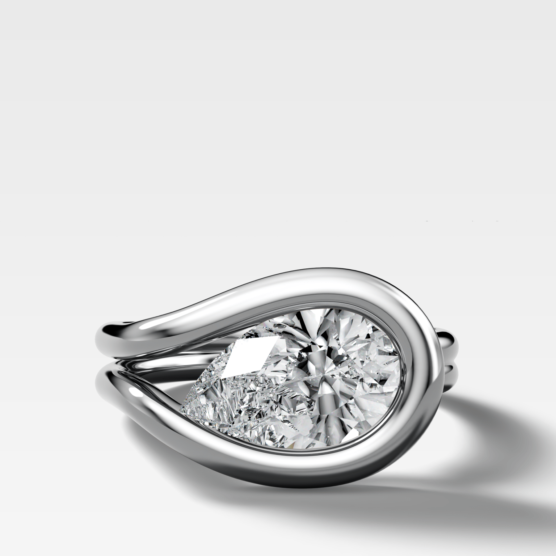 Lasso Engagement Ring with Pear Cut Diamond