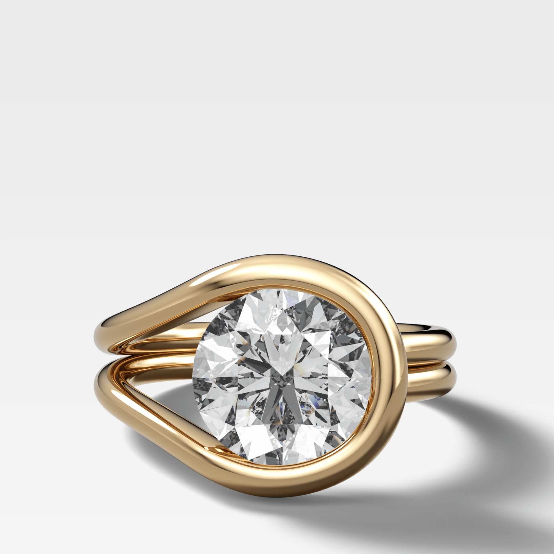 Lasso Engagement Ring with Round Cut Diamond
