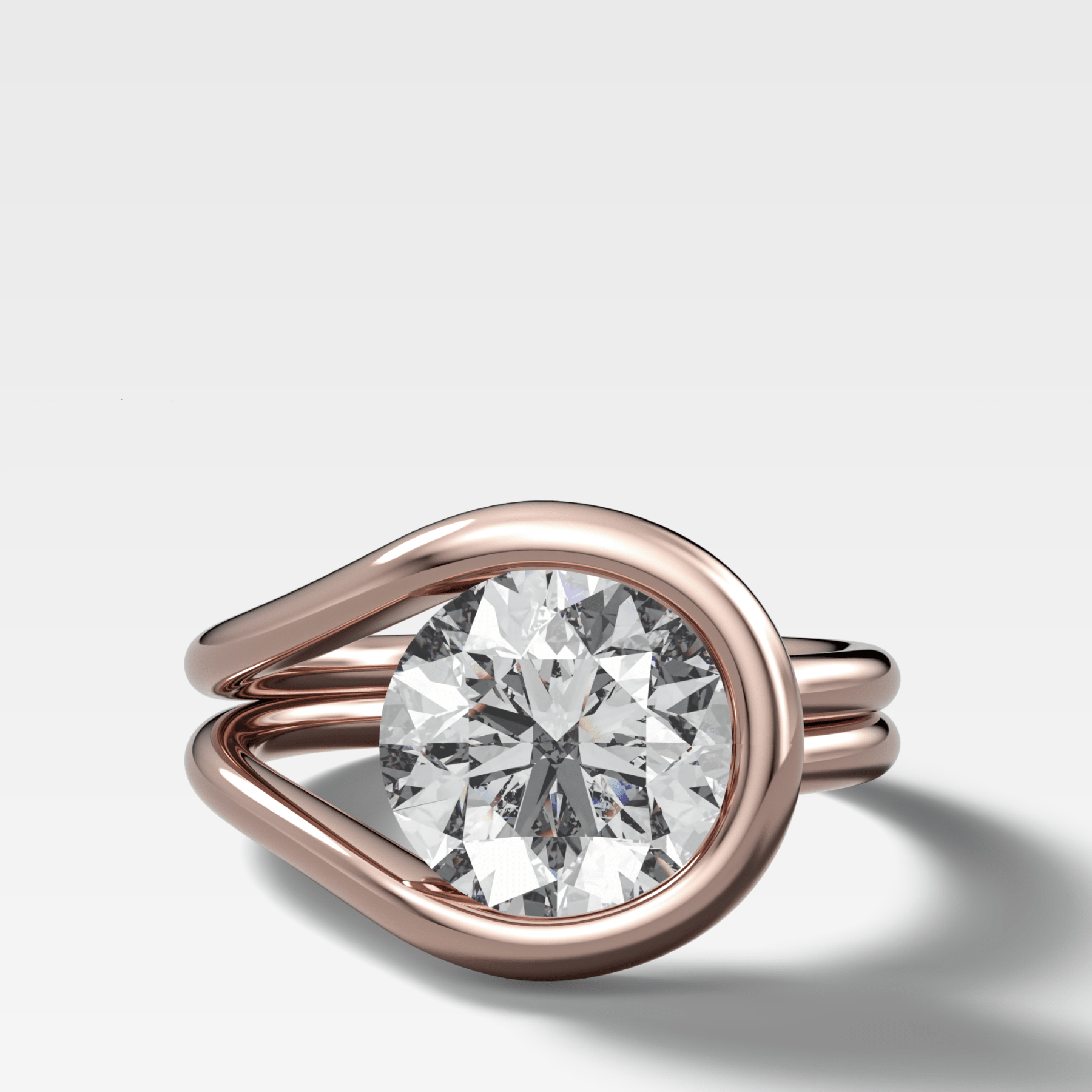 Lasso Engagement Ring with Round Cut Diamond
