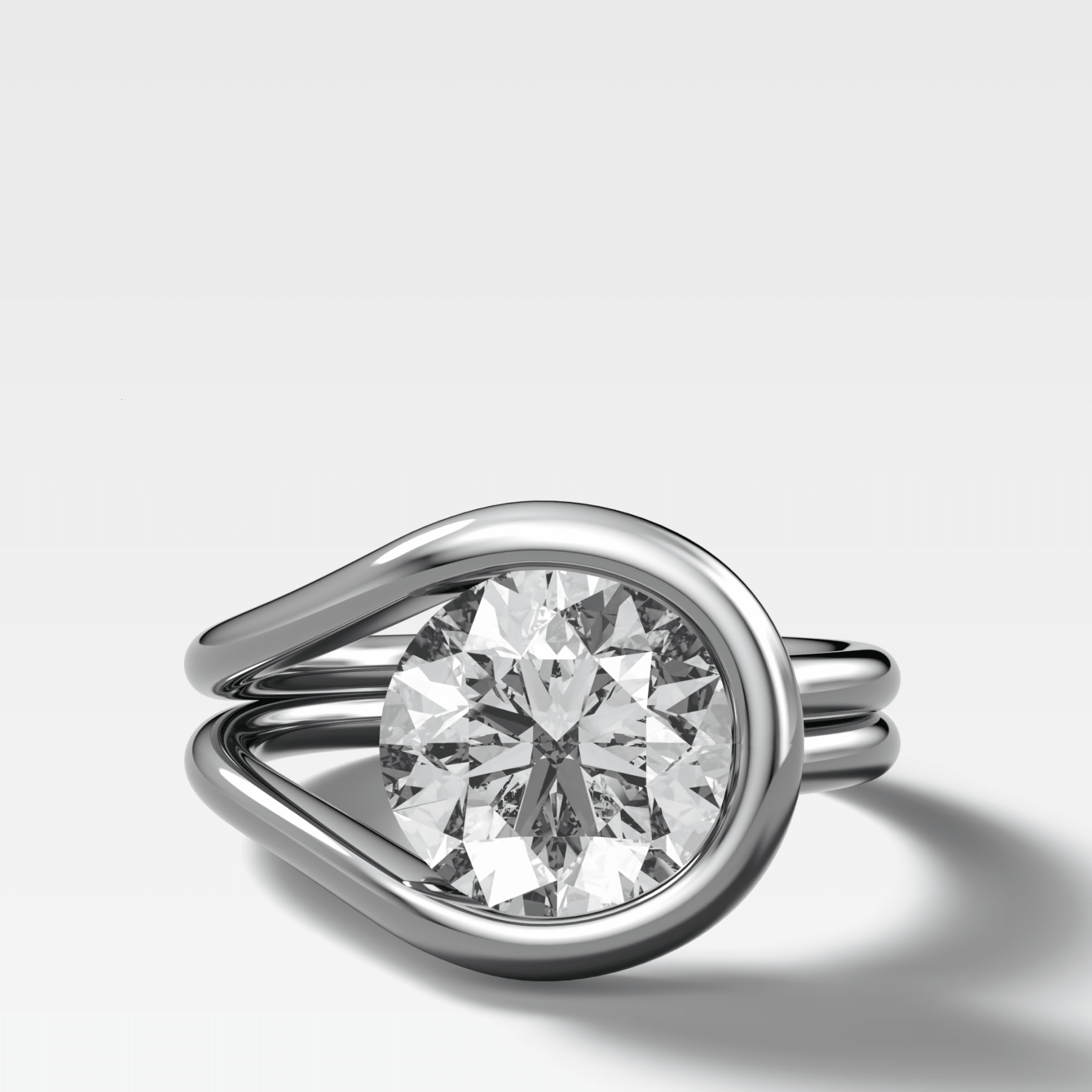 Lasso Engagement Ring with Round Cut Diamond