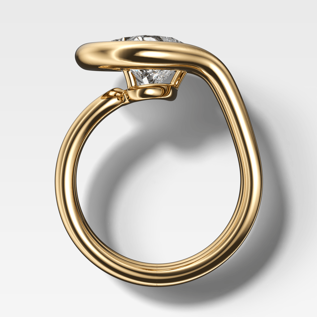 Lasso Engagement Ring with Tilted Heart Cut Diamond