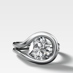 Lasso Engagement Ring with Tilted Heart Cut Diamond
