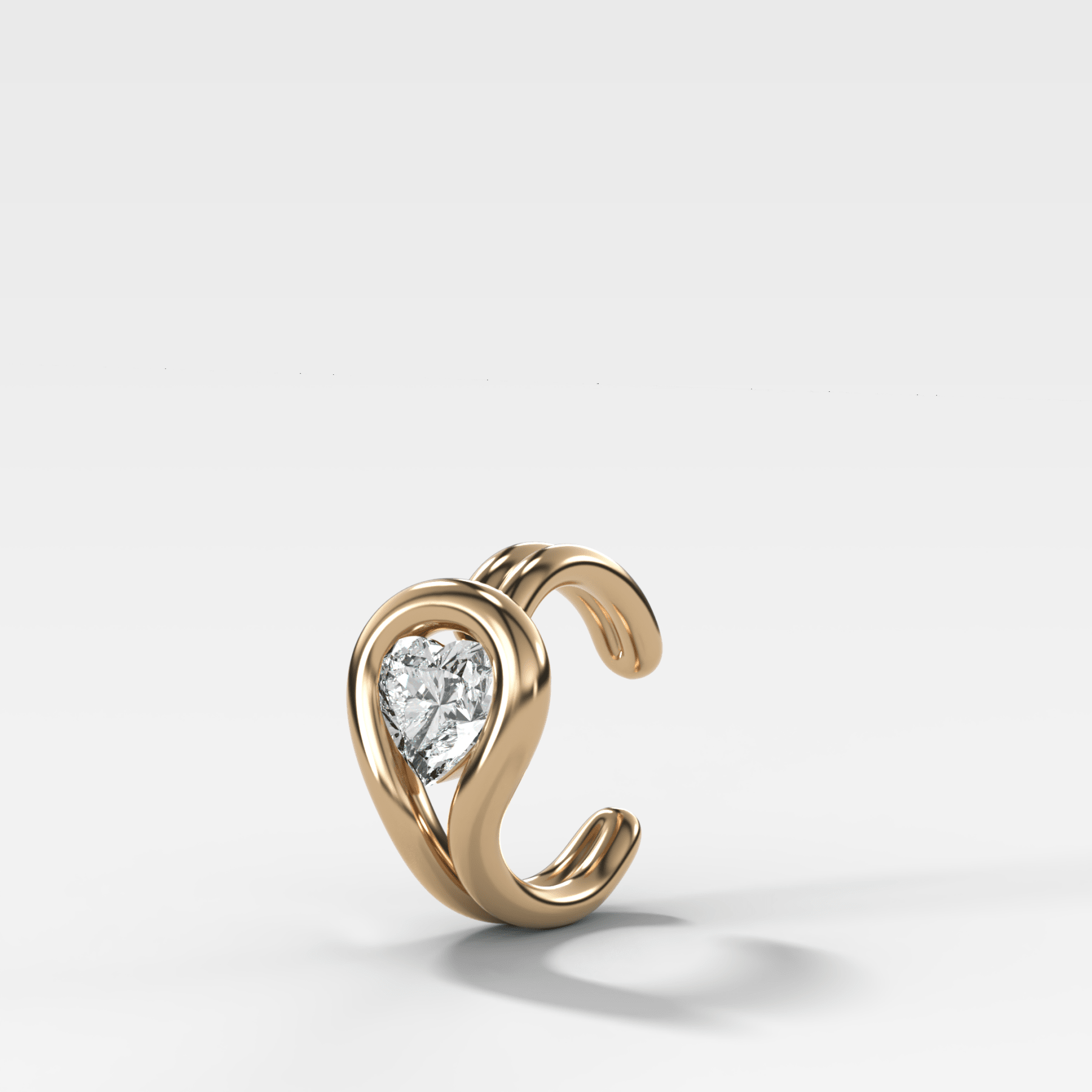 Lasso Heart Diamond Ear Cuff Single