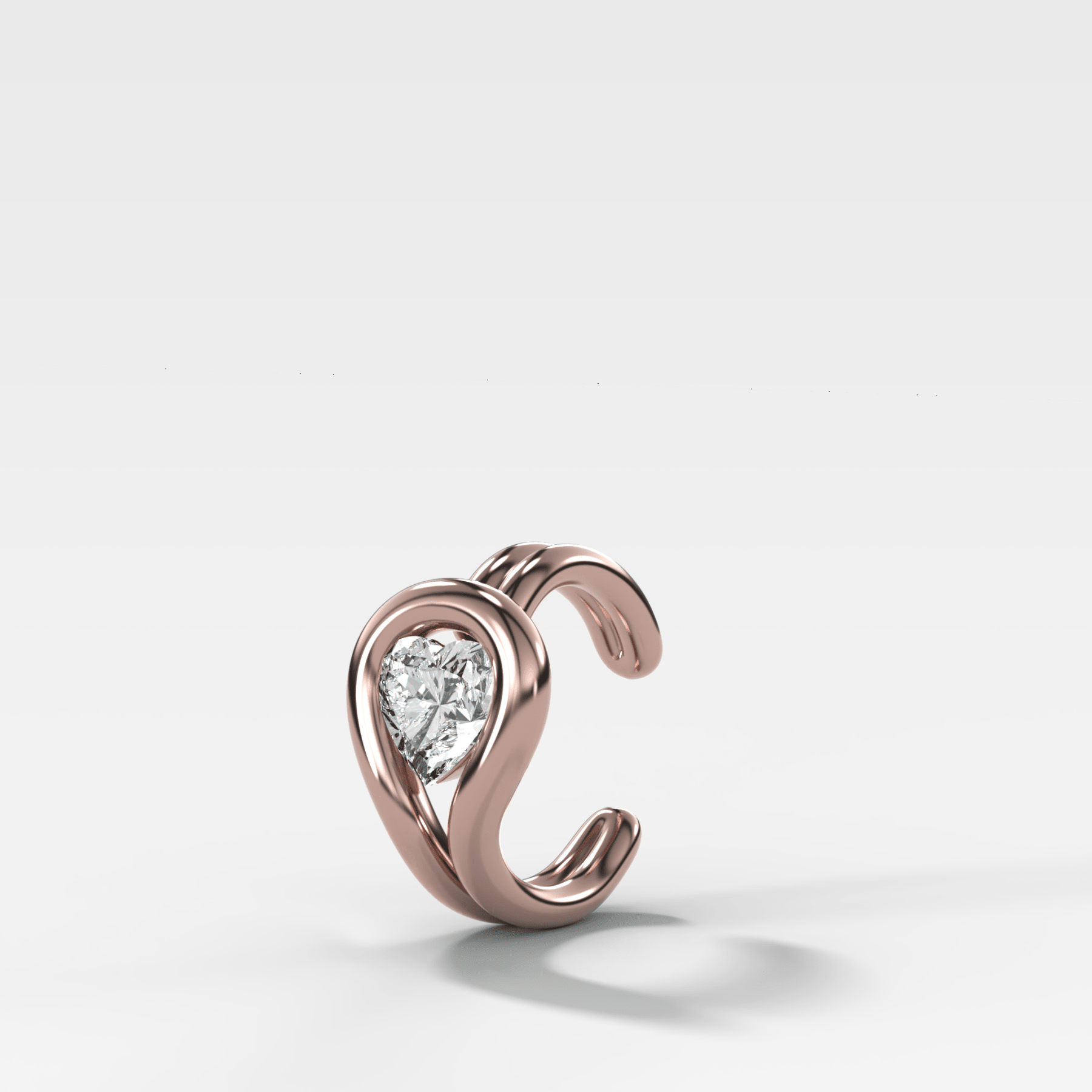 Lasso Heart Diamond Ear Cuff Single