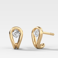 Lasso Huggies with Asscher Cut Diamonds