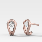 Lasso Huggies with Asscher Cut Diamonds