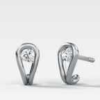 Lasso Huggies with Heart Cut Diamonds