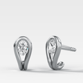 Lasso Huggies with Oval Cut Diamonds