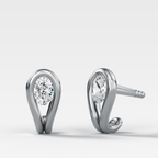 Lasso Huggies with Oval Cut Diamonds