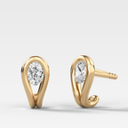 Lasso Huggies with Oval Cut Diamonds