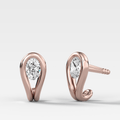 Lasso Huggies with Oval Cut Diamonds