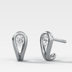Lasso Huggies with Pear Cut Diamonds