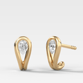 Lasso Huggies with Pear Cut Diamonds