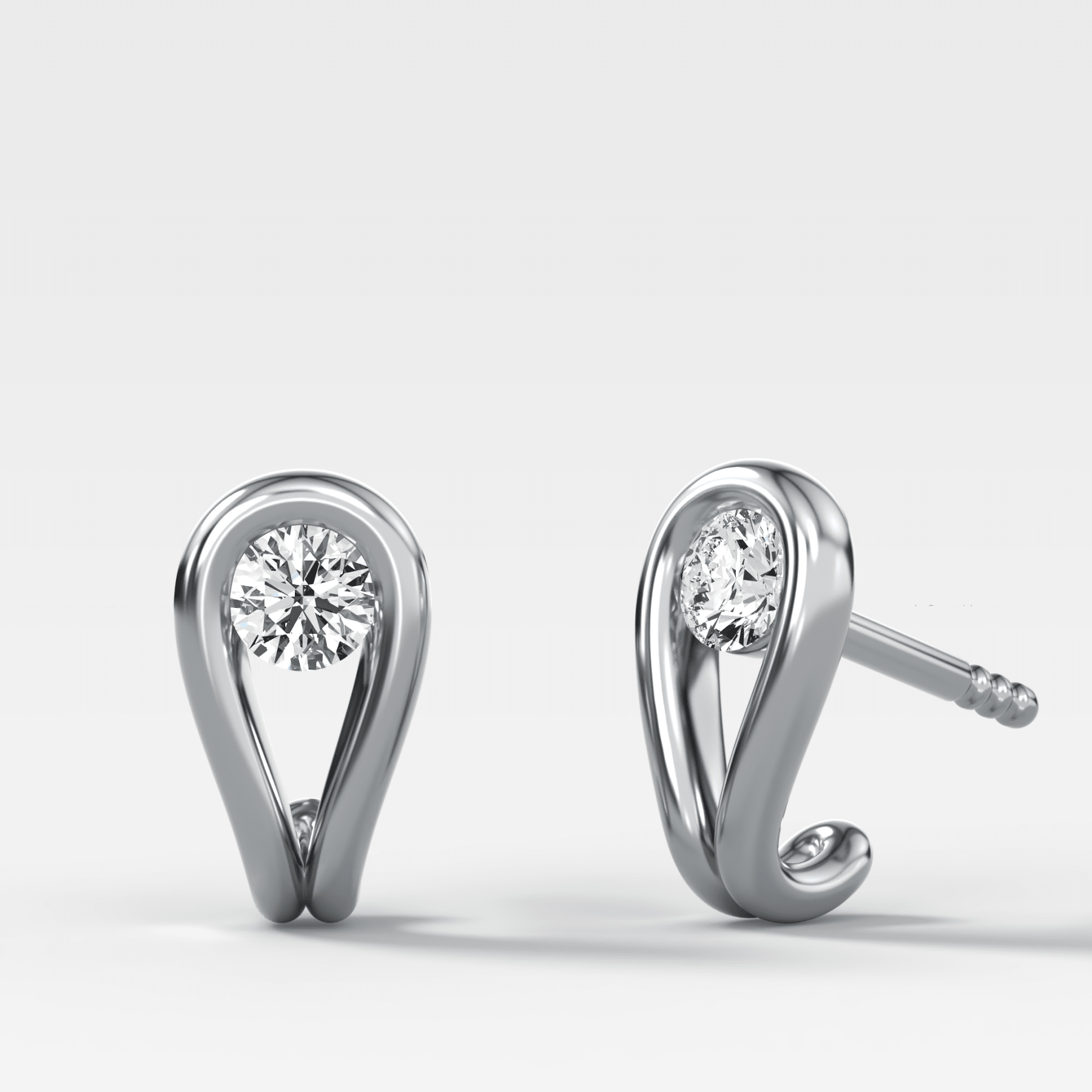 Lasso Huggies with Round Cut Diamonds