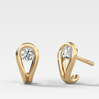 Lasso Huggies with Round Cut Diamonds