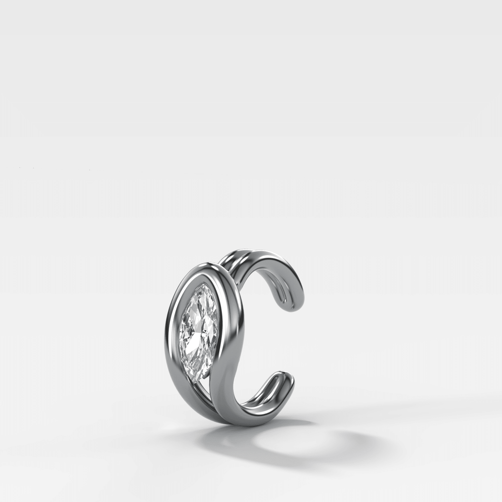 Lasso Marquise Diamond Ear Cuff Single