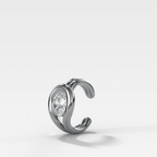 Lasso Oval Diamond Ear Cuff Single