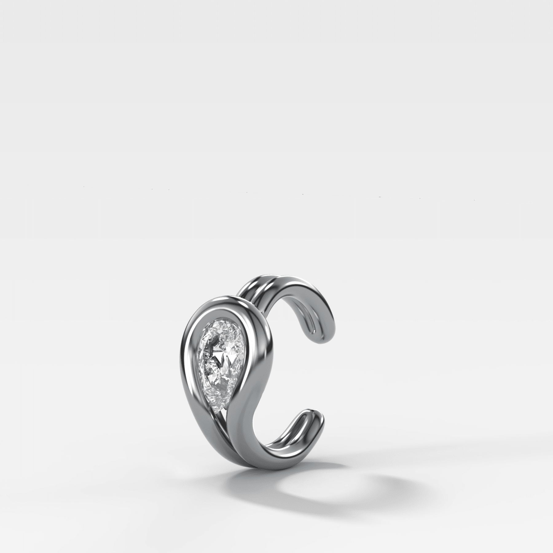 Lasso Pear Diamond Ear Cuff Single