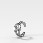 Lasso Tilted Pear Diamond Ear Cuff Single
