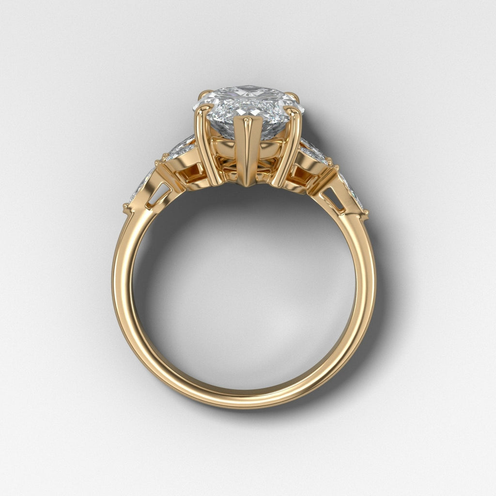 Laurel Engagement Ring set with 3.30ct Lab Grown Marquise Cut Diamond