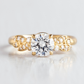 1.0 CT Round Cut Cluster Style Moissanite Engagement Ring