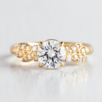 1.0 CT Round Cut Cluster Style Moissanite Engagement Ring