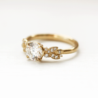 1.0 CT Round Cut Cluster Style Moissanite Engagement Ring
