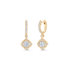 0.58 TCW Round Moissanite Diamond Drop Huggie Earrings