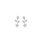 0.22 TCW Round Moissanite Diamond Ear Crawler Earrings