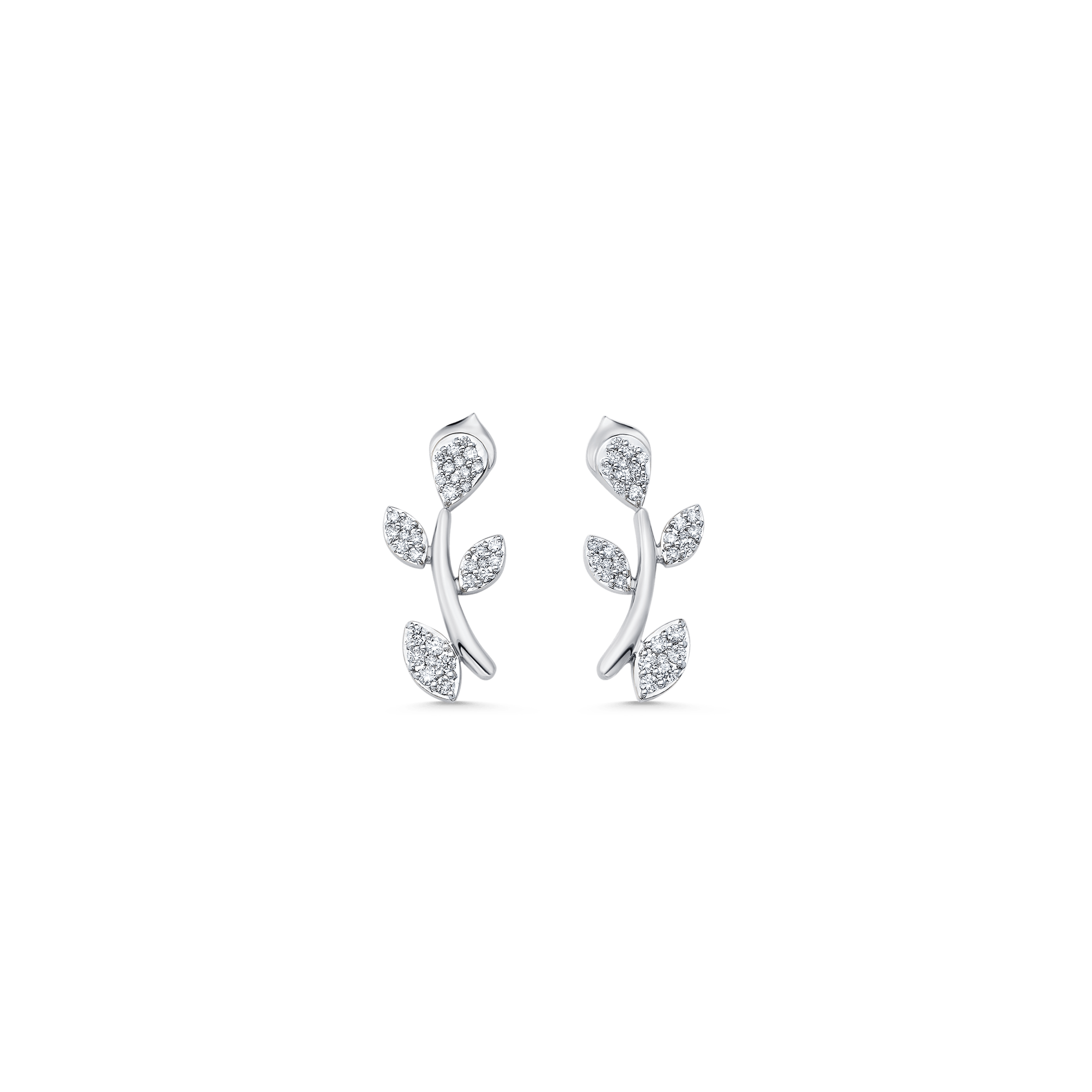 0.22 TCW Round Moissanite Diamond Ear Crawler Earrings