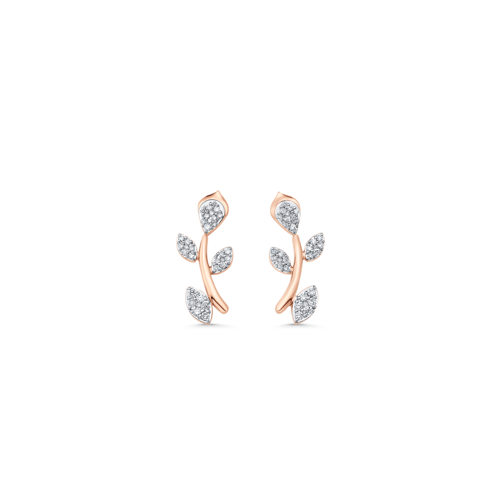 0.22 TCW Round Moissanite Diamond Ear Crawler Earrings