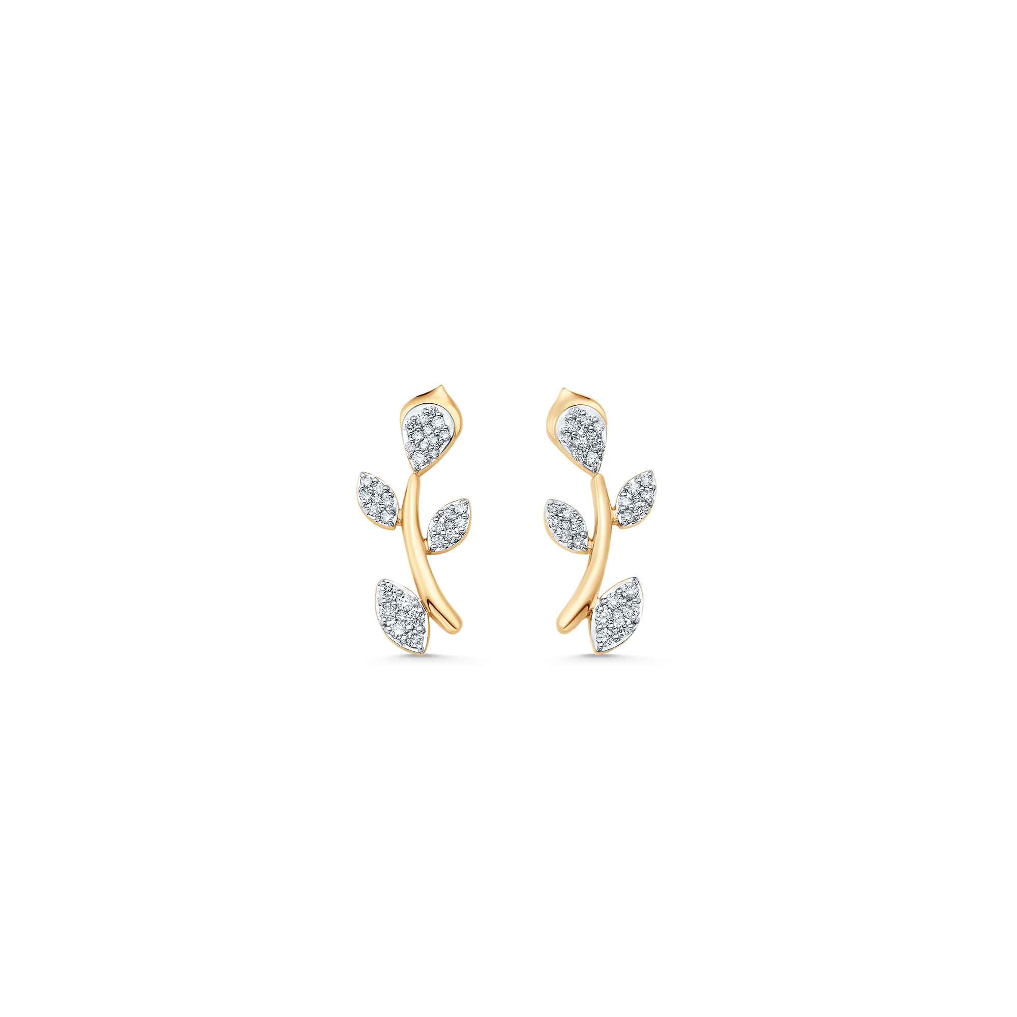 0.22 TCW Round Moissanite Diamond Ear Crawler Earrings