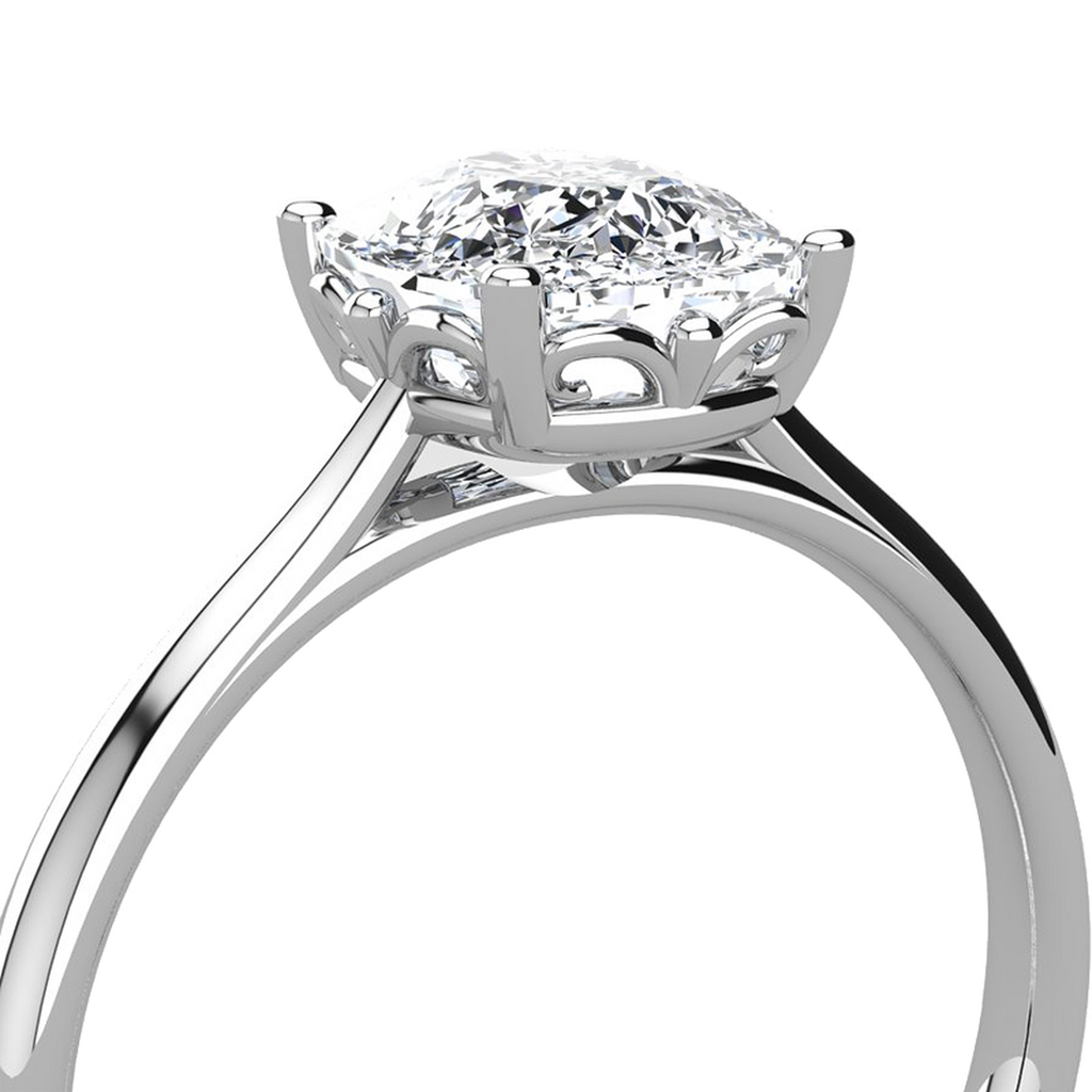 1.80 CT Cushion Cut Moissanite Solitaire Engagement Ring