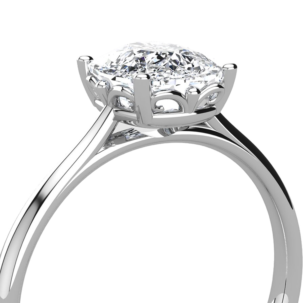 1.80 CT Cushion Cut Moissanite Solitaire Engagement Ring