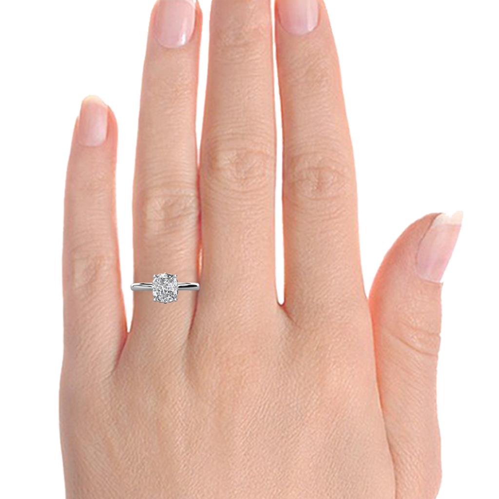1.80 CT Cushion Cut Moissanite Solitaire Engagement Ring