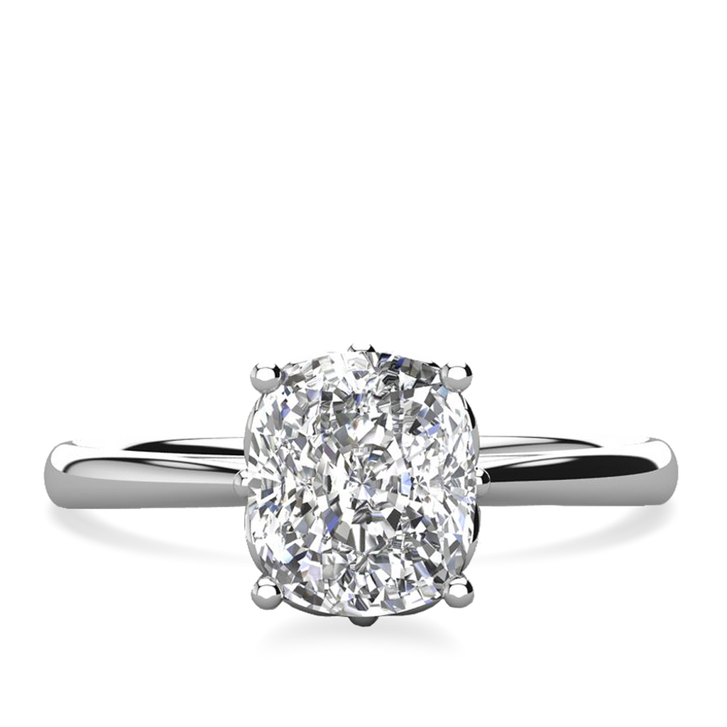 1.80 CT Cushion Cut Moissanite Solitaire Engagement Ring