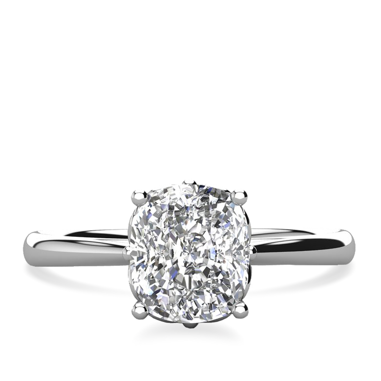 1.80 CT Cushion Cut Moissanite Solitaire Engagement Ring