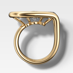 Looped Triad Engagement Ring With Oval Cut Diamonds
