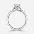 1.60 CT Round Moissanite Pave Engagement Ring