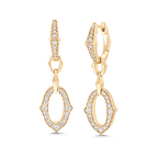 0.70 TCW Round Moissanite Diamond Link Drop Earrings