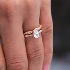 0.84 CT Oval Cut Pave Moissanite Engagement Ring